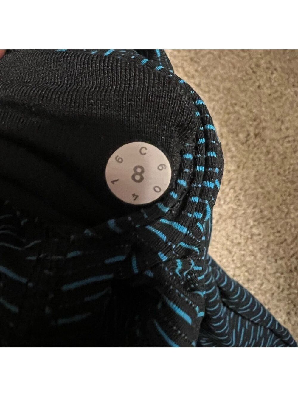 Lululemon Wunder Under High Rise Black and Teal Size 8 - Picture 3 of 8